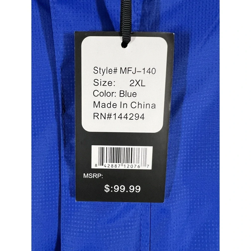 NEW Han Ton Jacket Coat Men's SZ 2XL XXL Blue Black Removable Hood‎ Puffer